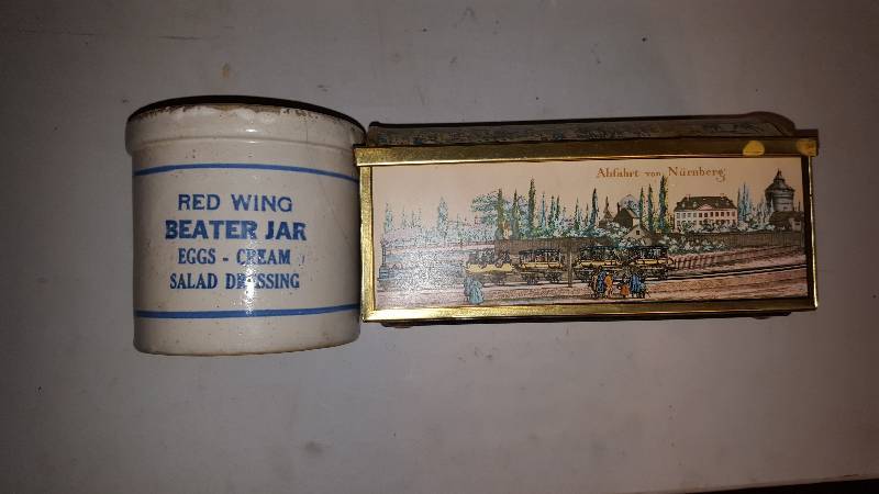 Red Wing Beater Jar & E Otto Schmidt Tin