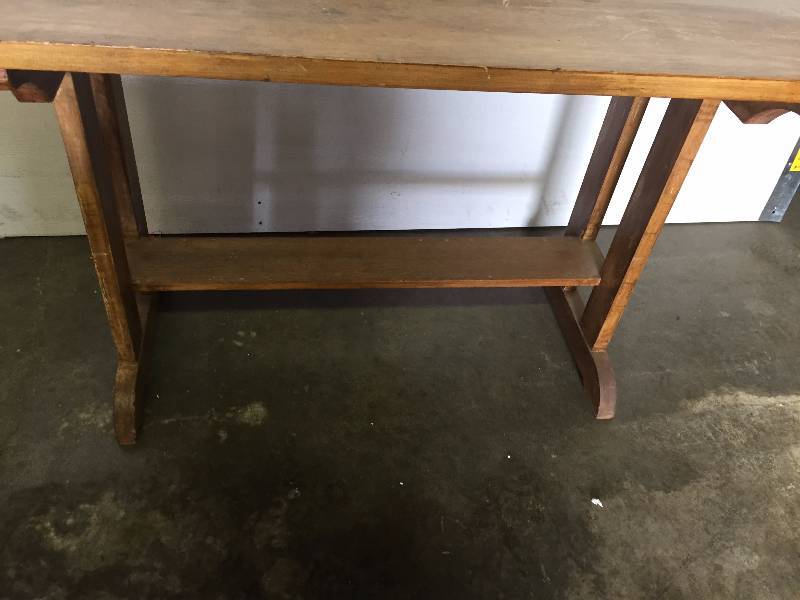 lot 51 image: WOODEN TABLE 44 X 26