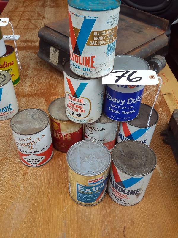 lot 76 image: 9 Cans of Oil as pictured, Full Cans