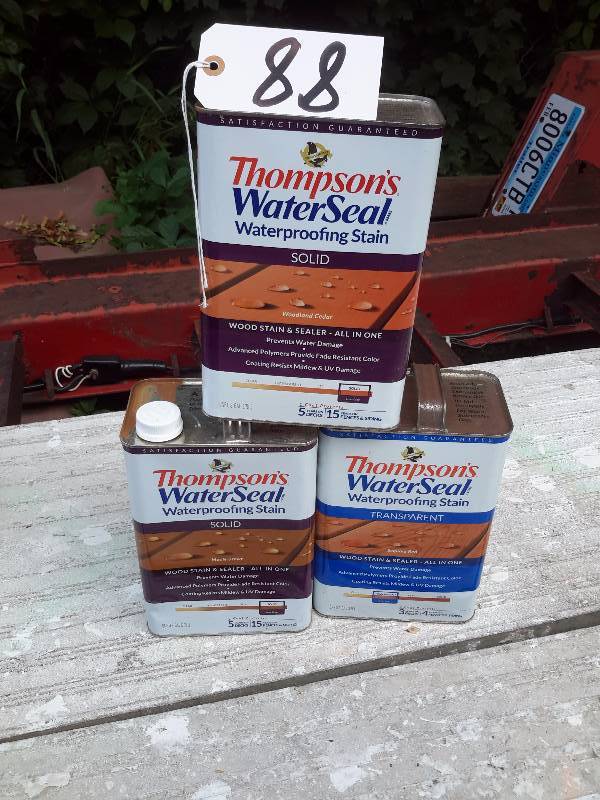 lot 88 image: Thompson Water Seal Stains.. Full Cans