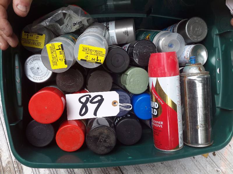 lot 89 image: Misc. Spray paints.. Most are full