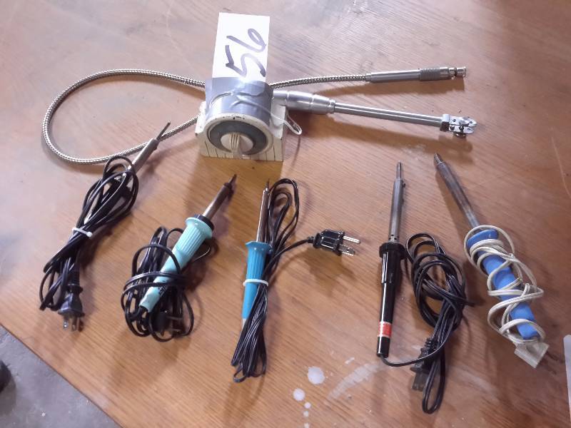 lot 56 image: Number of Soldering irons.. Untested.. Old Timer  Host of which we have not idea what it is.