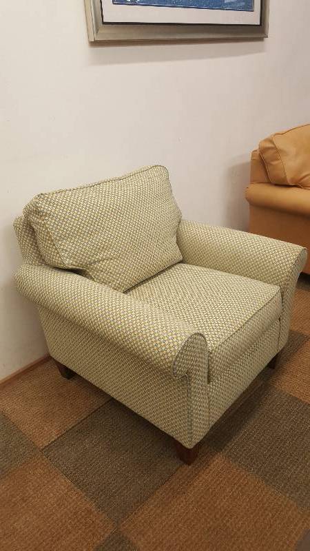 Pattern Fabric Arm Chair. Made by Flexsteel, Westside collection.