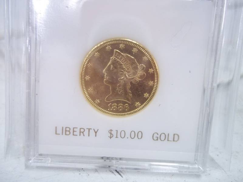 lot 6 image: $10 Gold Liberty Gold Coin Year 1886