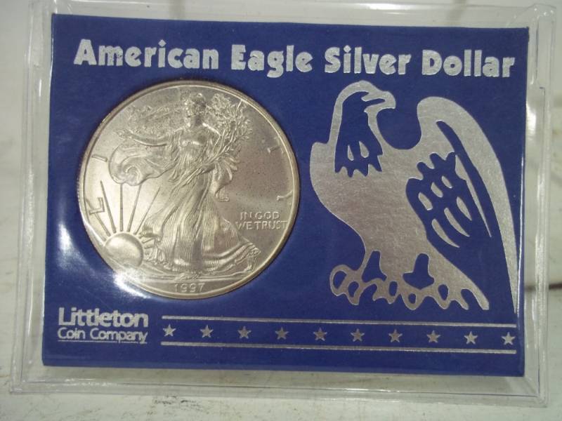 lot 13 image: Silver American Eagle 1 Oz. Fine Silver Year 1997 Coin