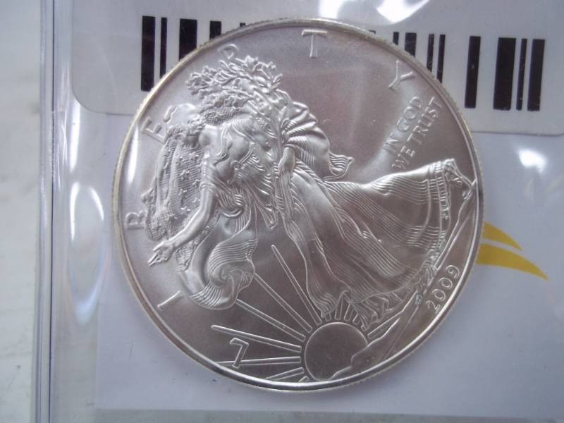 lot 16 image: Silver American Eagle 1 Oz. Fine Silver Year 2009 Coin