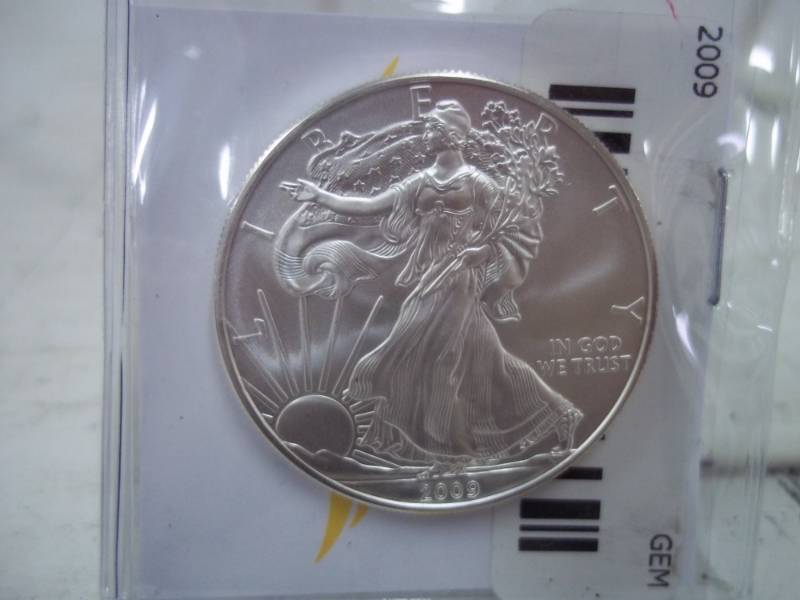 lot 17 image: Silver American Eagle 1 Oz. Fine Silver Year 2009 Coin