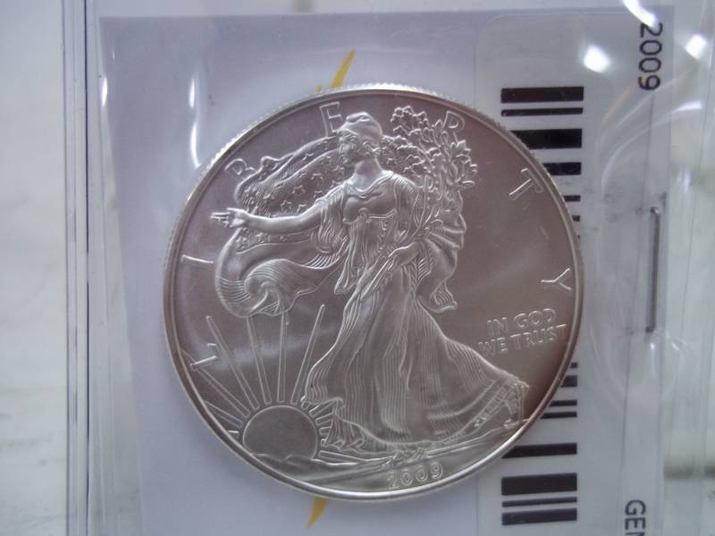 lot 19 image: Silver American Eagle 1 Oz. Fine Silver Year 2009 Coin
