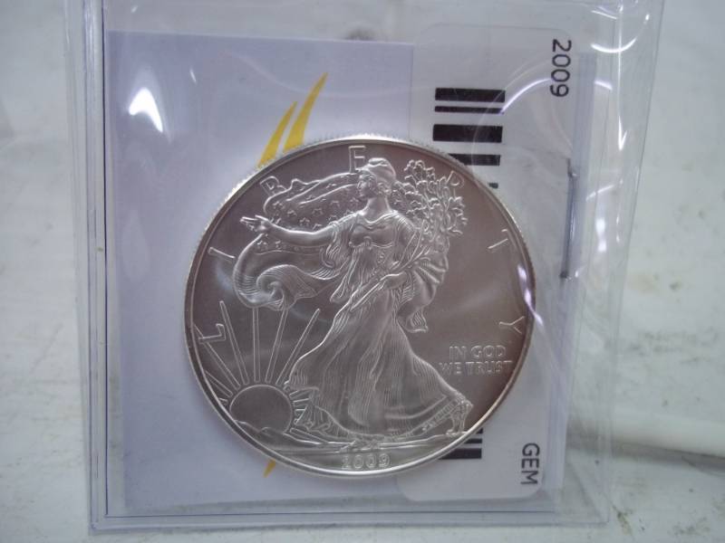 lot 20 image: Silver American Eagle 1 Oz. Fine Silver Year 2009 Coin