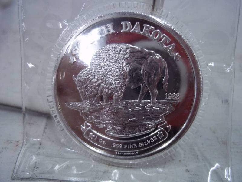 lot 34 image: South Dakota One Troy Ounce .999 Fine Silver