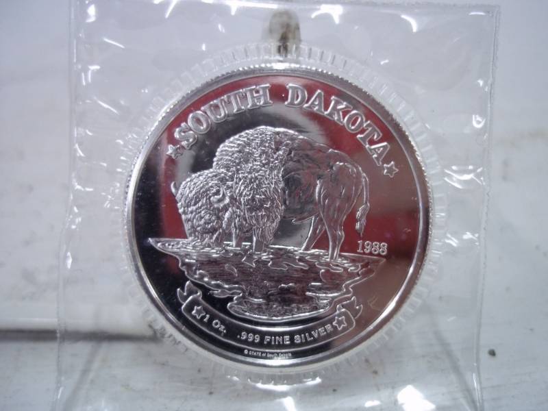 lot 37 image: South Dakota One Troy Ounce .999 Fine Silver