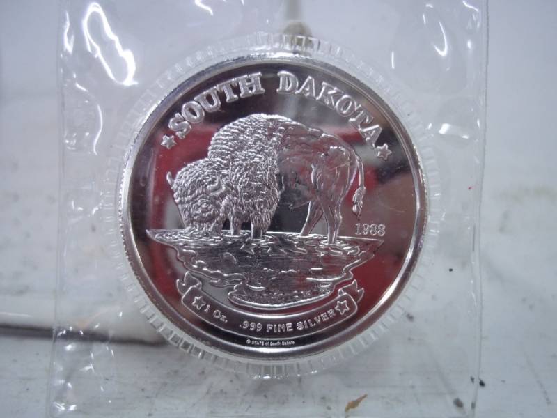 lot 40 image: South Dakota One Troy Ounce .999 Fine Silver