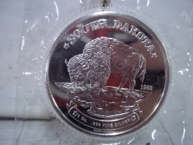lot 44 image: South Dakota One Troy Ounce .999 Fine Silver