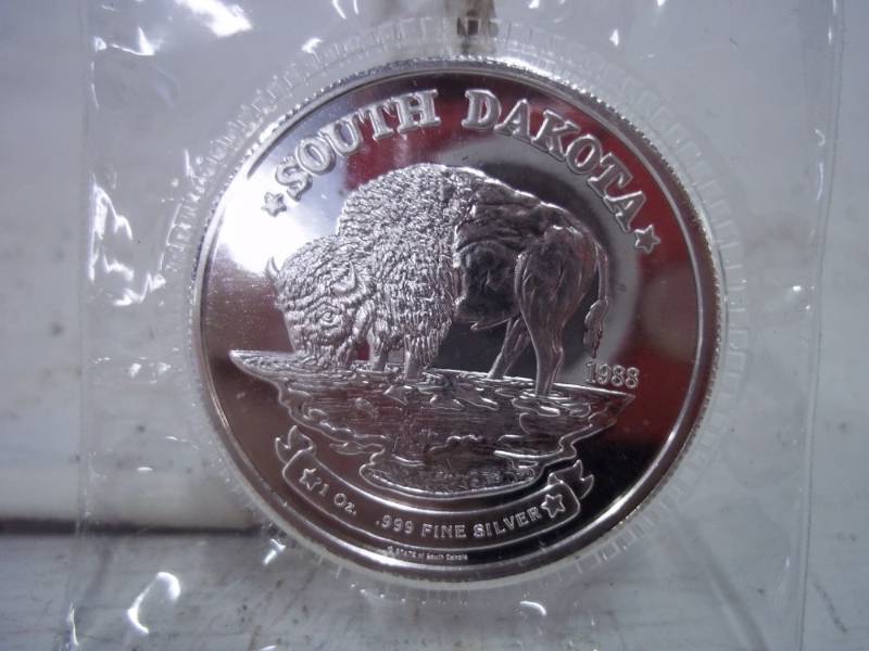 lot 46 image: South Dakota One Troy Ounce .999 Fine Silver