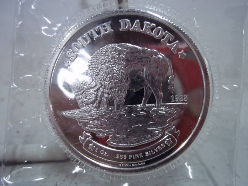 lot 47 image: South Dakota One Troy Ounce .999 Fine Silver