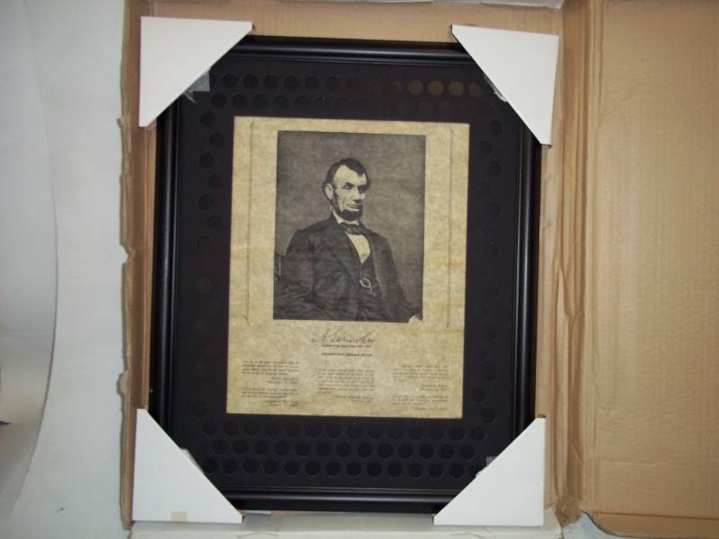lot 202 image: 100 Years of Lincoln Cent Collection Frame NEW 18 x 22