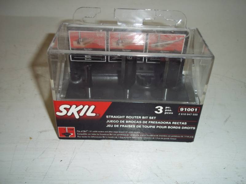 lot 224 image: NEW Skil 3 piece Router Bit Set