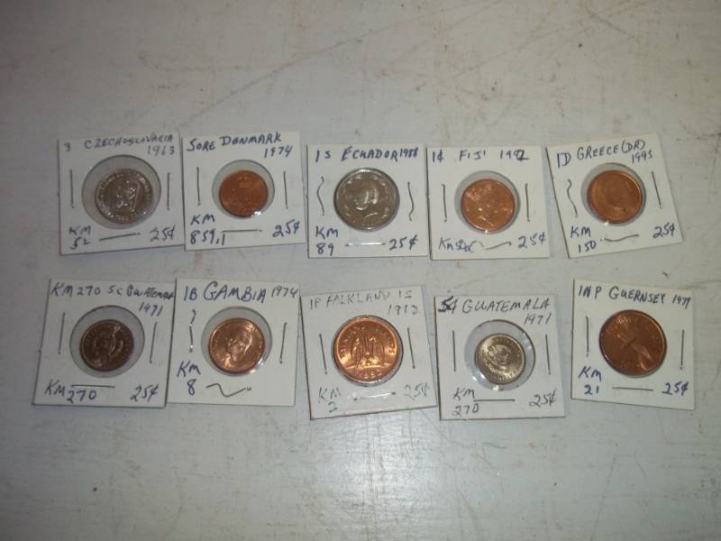 lot 282 image: 10 Foreign Coins