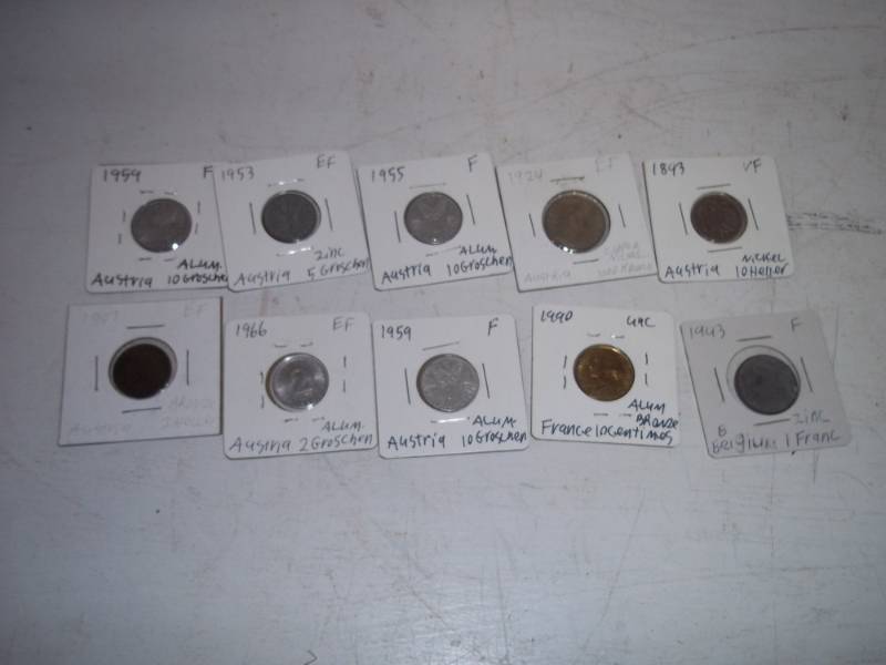 lot 292 image: 10 Foreign Coins