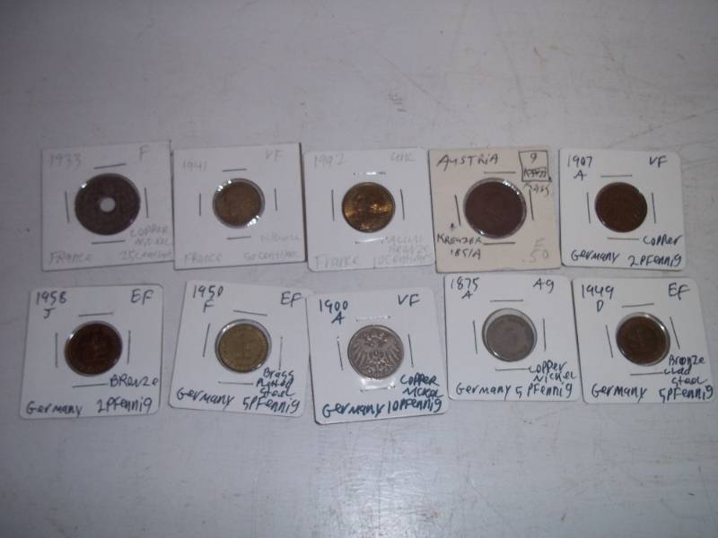 lot 293 image: 10 Foreign Coins