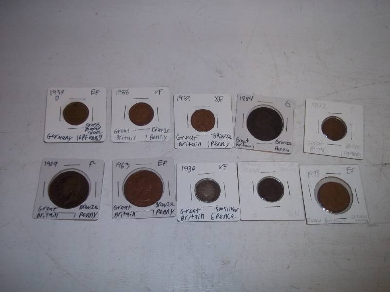 lot 294 image: 10 Foreign Coins