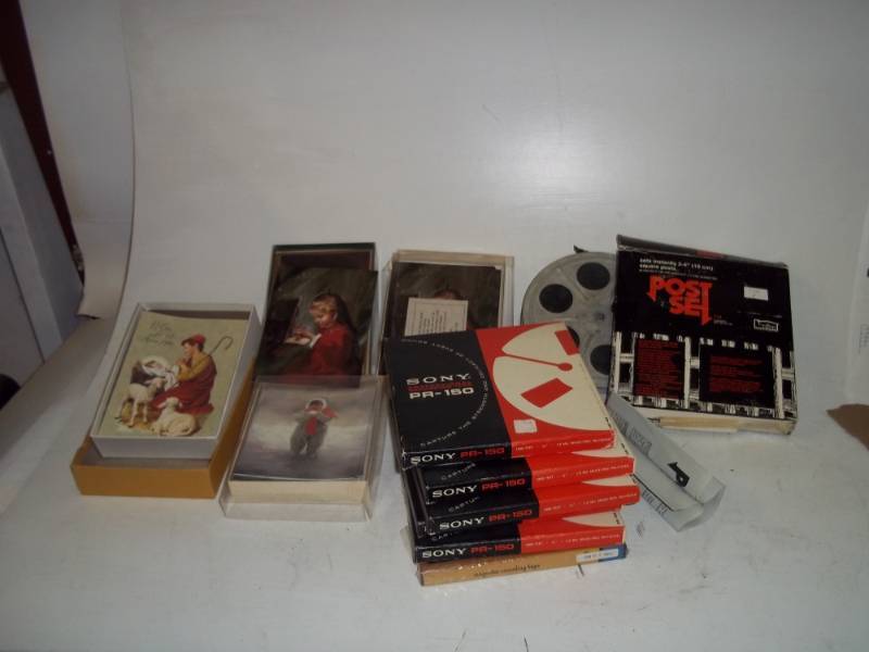 lot 423 image: 6 Magnetic Recording tape, Christmas cards and post set