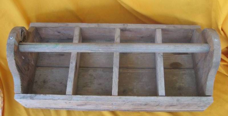 lot 040 image: Vintage Wood Toolbox & Tools (incl Ford Wrenches)