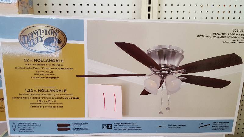 Hampton Bay Hollandale 52 In Brushed Nickel Ceiling Fan New Kx Hampton Bay Hollandale 52 In Brushed