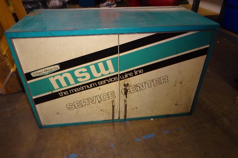 lot 55 image: Silver beauty MSU tin cabinet