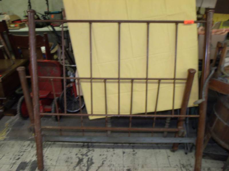 lot 129 image: Old Iron Head and Foot Boards