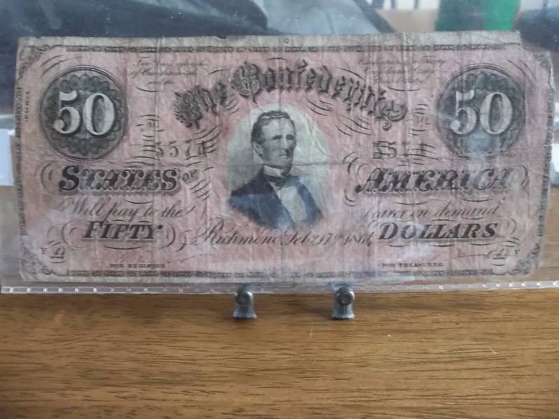 1864 US Confederate $50 Bill