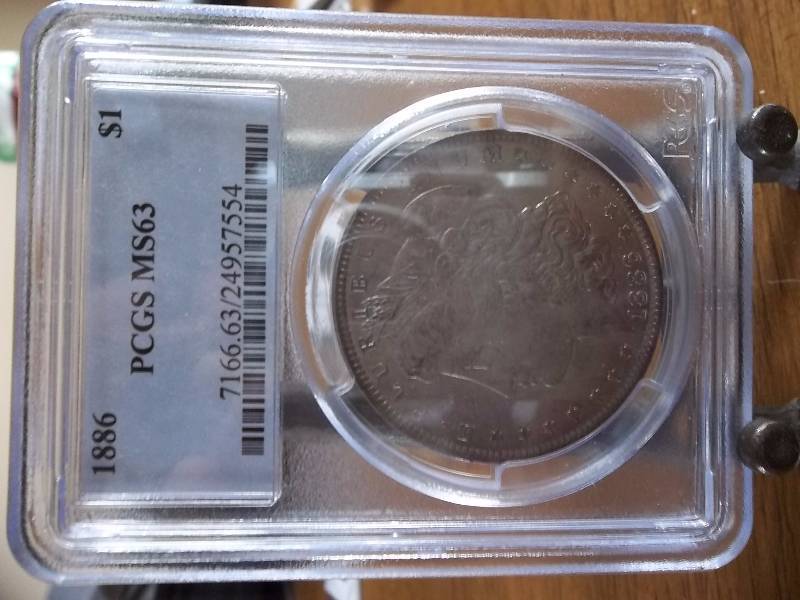 1886 Morgan $1 PCGS Graded MS 63