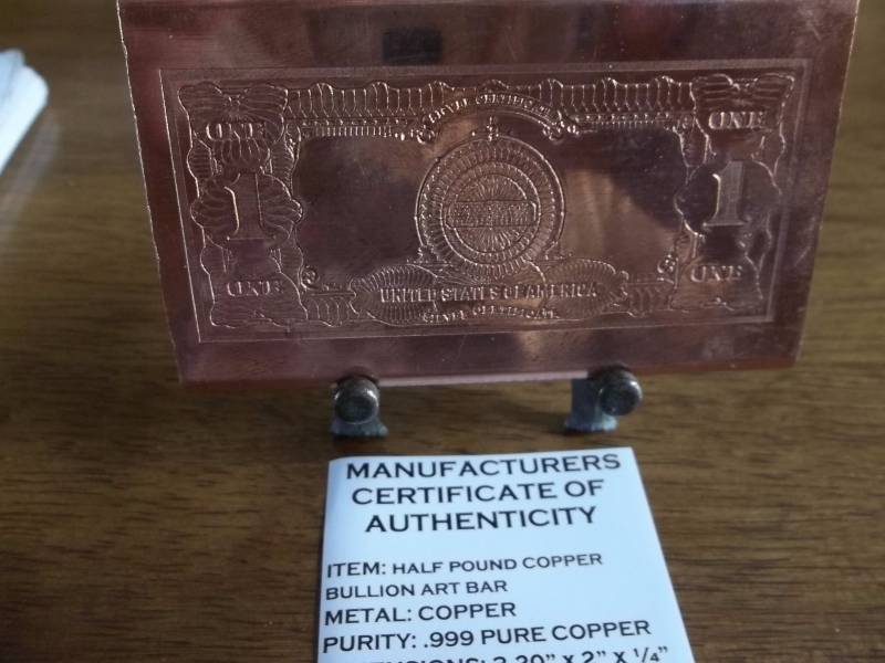 12 Pound Solid Copper Bar .999 Fine