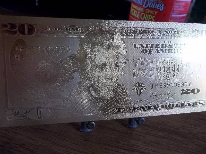 $20 US 24K Gold Plated  Note (No Guarantee Of Quality Or Quantity)