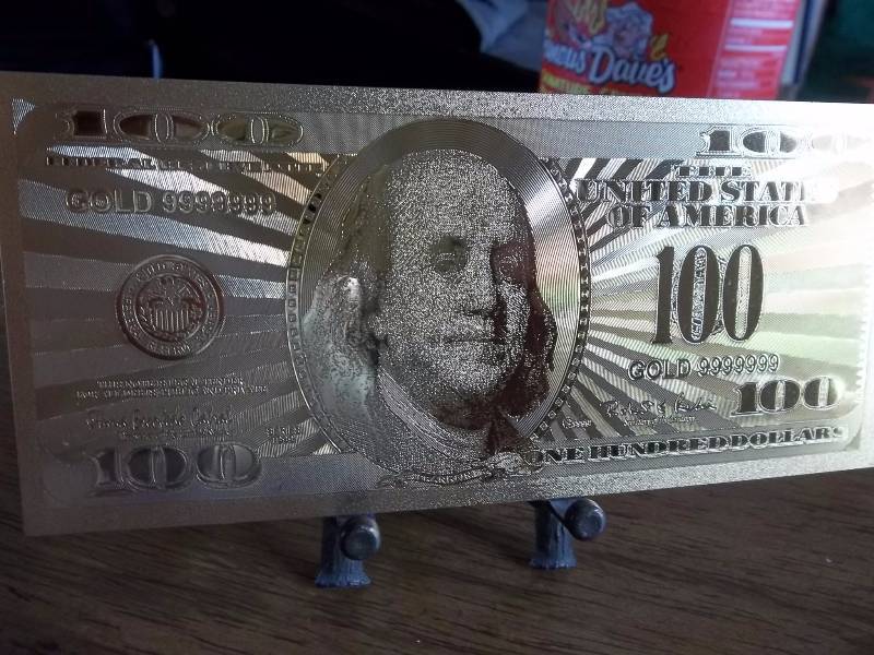$100 24K Gold Plated Certificate   ( No Guarantee Of Quality Or Quantity)