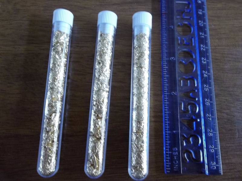 3-Tubes Of Gold Flake (No Guarantee Of Quality Or Quantity)