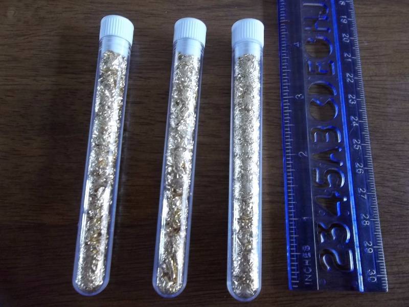 3-Tubes Of Gold Flake (No Guarantee Of Quality Or Quantity)