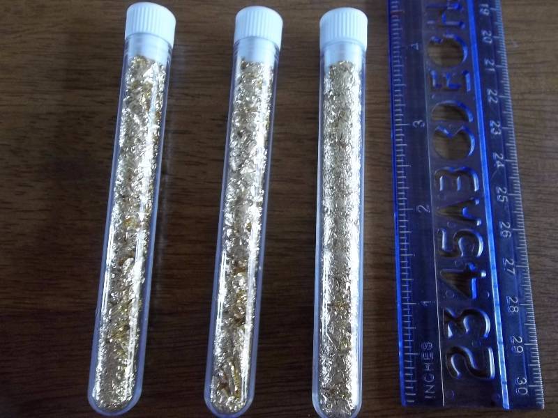 3-Tubes Of Gold Flake (No Guarantee Of Quality Or Quantity)