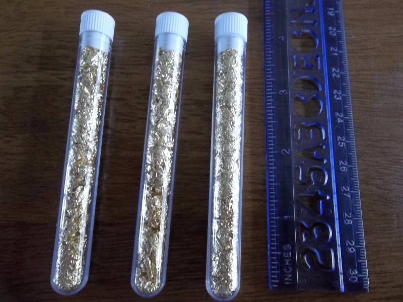 3-Tubes Of Gold Flake (No Guarantee Of Quality Or Quantity)