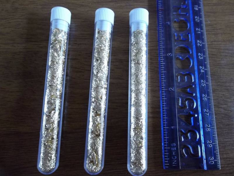 3-Tubes Of Gold Flake (No Guarantee Of Quality Or Quantity)