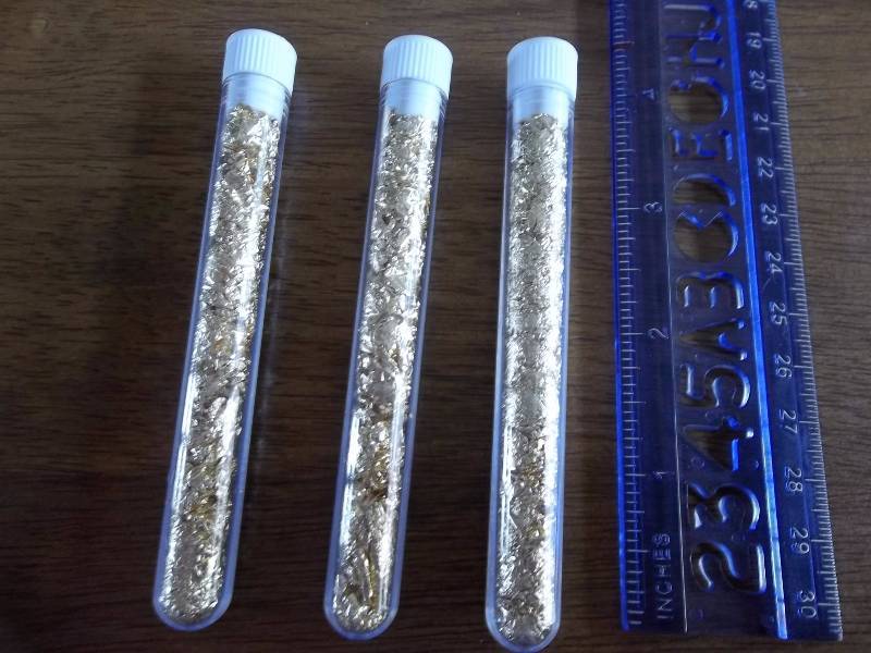 3-Tubes Of Gold Flake (No Guarantee Of Quality Or Quantity)