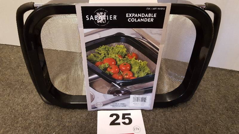 lot 25 image: Sabatier  Expandable Stainless Steel Colander