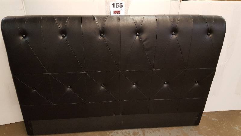 lot 155 image: QUEEN Headboard Faux Leather Black - REALLY NICE