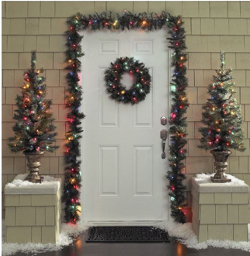 Holiday Door Decor Kit - Multicolored Lights