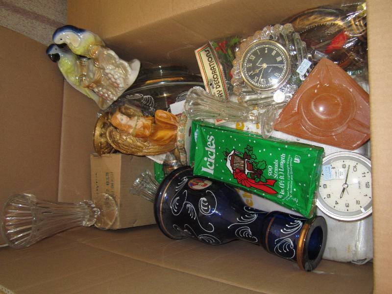lot 1 image: Box of glass collectables...