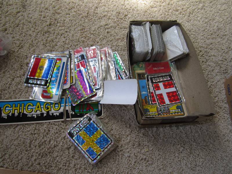 lot 17 image: shoe box of car stickers...
