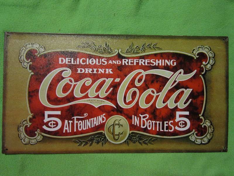 lot 124 image: Drink Coca-cola sign 8x16...