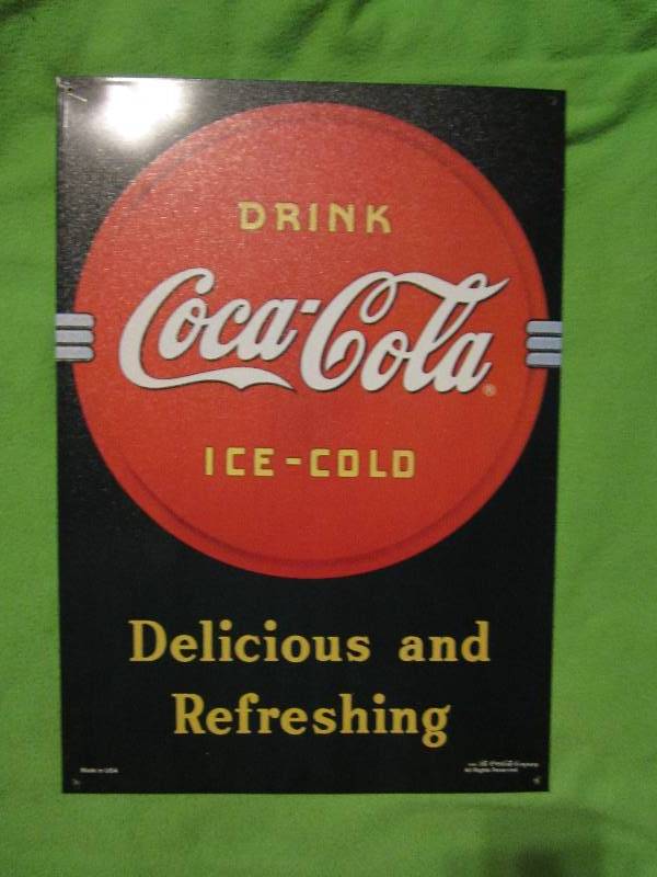 lot 126 image: Drink Coca-cola sign12x17...