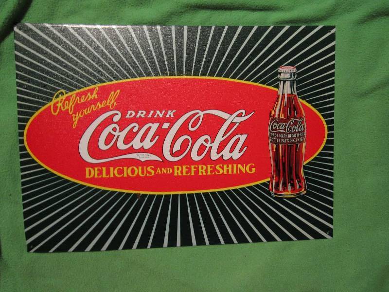 lot 127 image: Drink Coca-cola sign17x12...