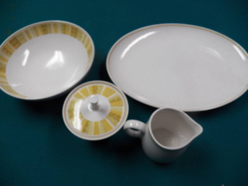 lot 48 image: Vintage Franciscan Whitestone Antigua Serving Dishes